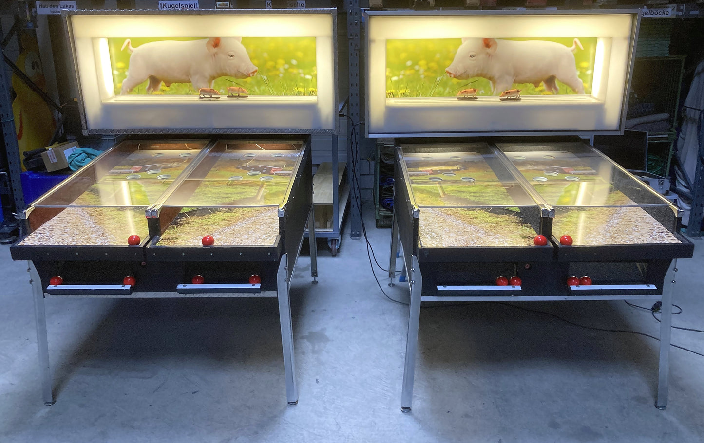 Säulirennen duell / Kugelspiel